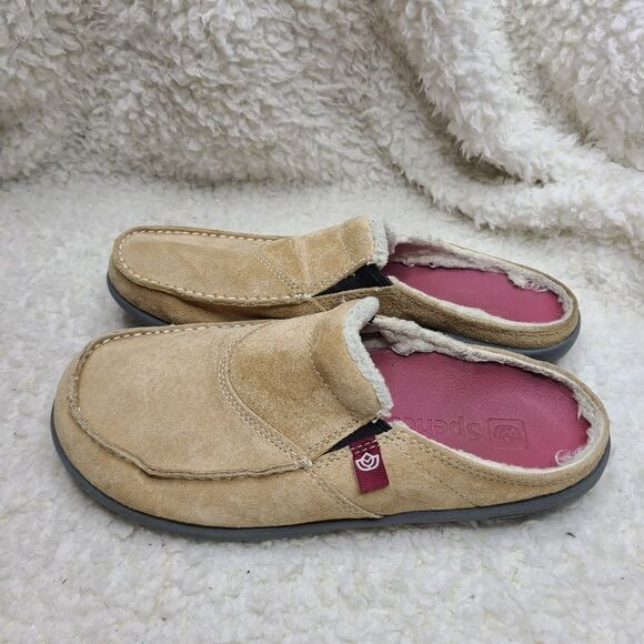 Spenco Tan Suede Cozy Lined Orthotic‎ Clogs Sz 8 - Picture 3 of 6